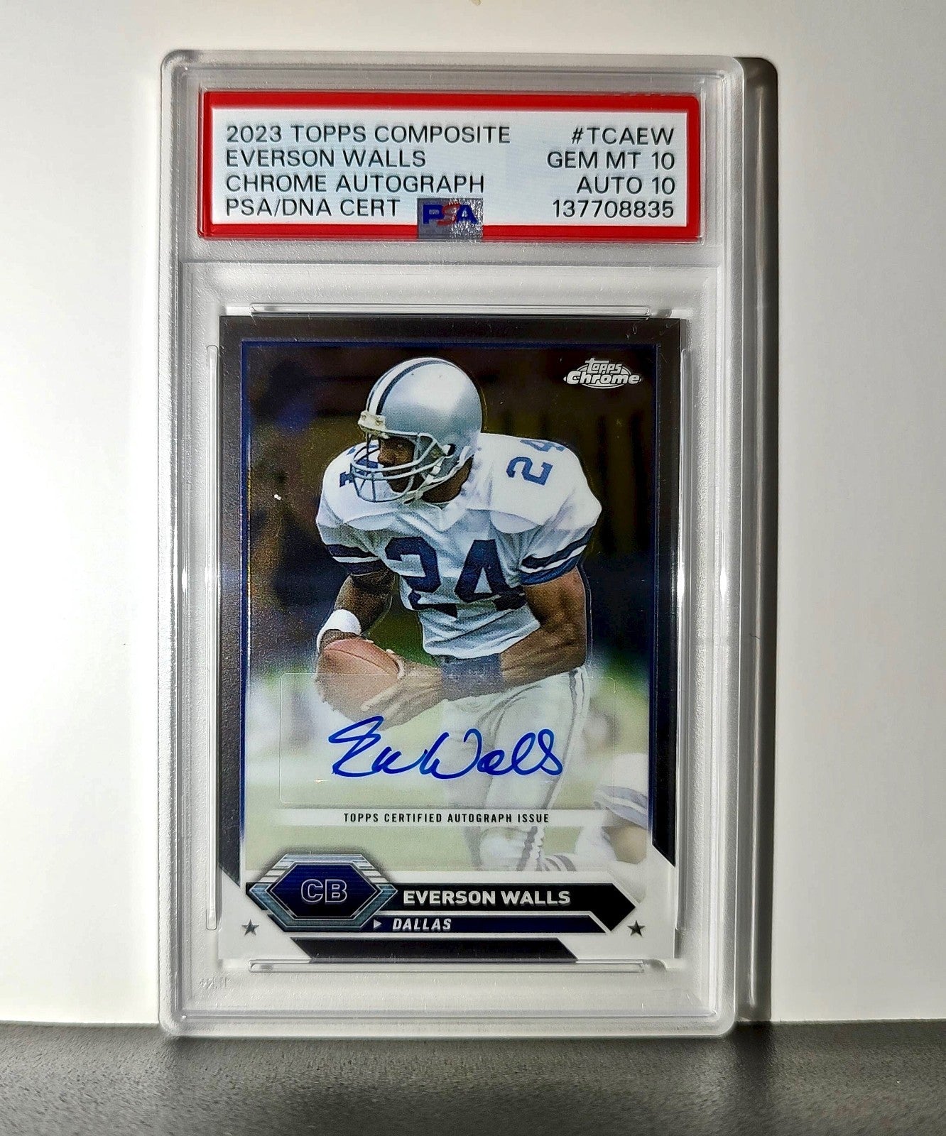 Everson Walls 2023 Topps Chrome #TCA-EW PSA 10 Auto 10