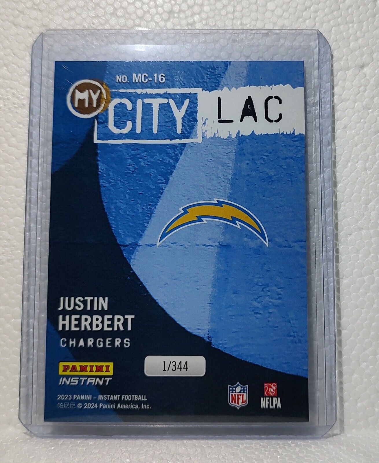 Justin Herbert 2023 Panini NFL #16 My City Football Card Chargers 1/344