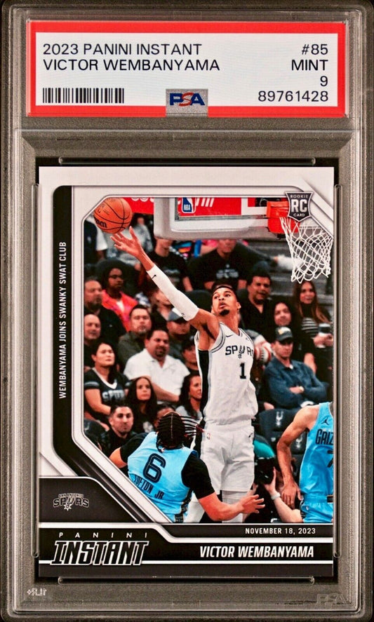 Victor Wembanyama 2023-24 Panini #85 NBA Rookie Card Spurs 1 of 6841 PSA 9 Mint