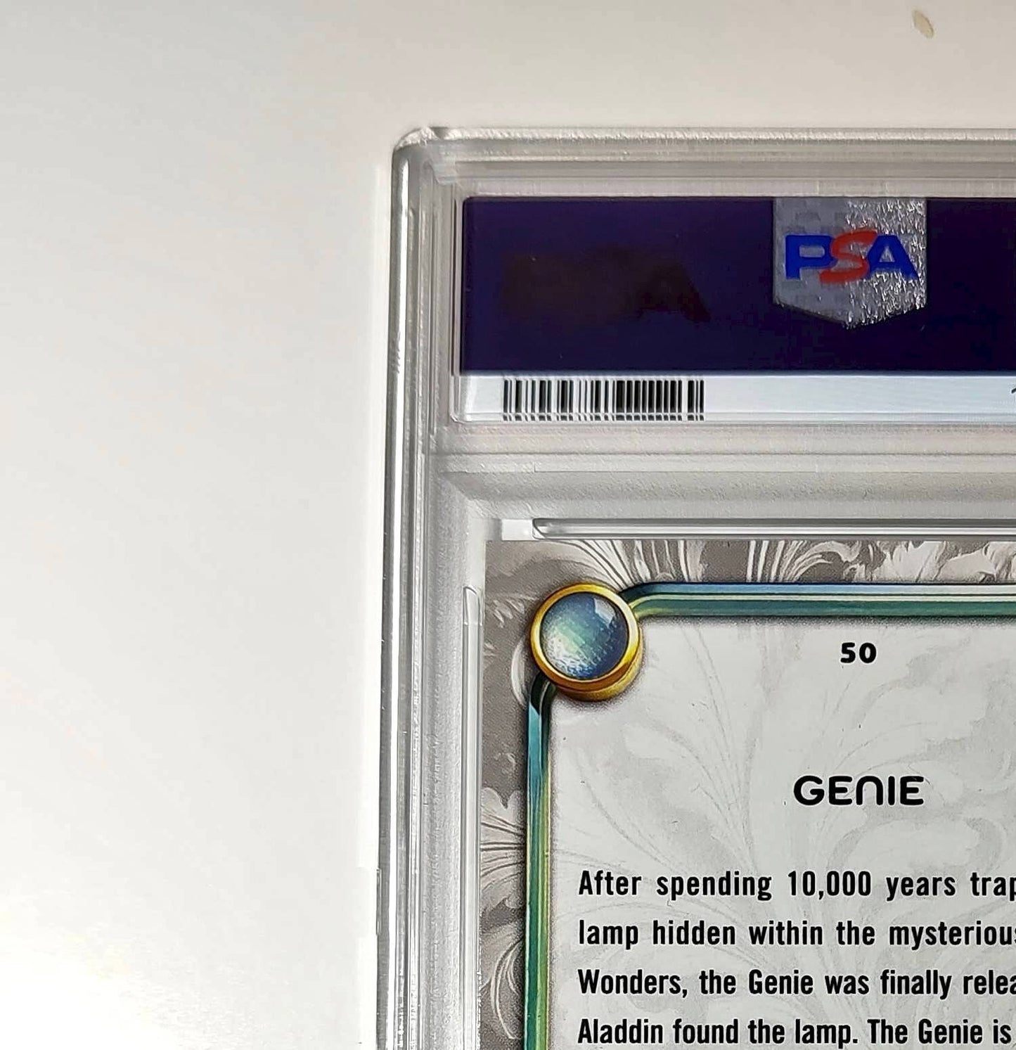 Genie 2025 Topps Disney Wonder #50 Winter Variant Card Aladdin PSA 9