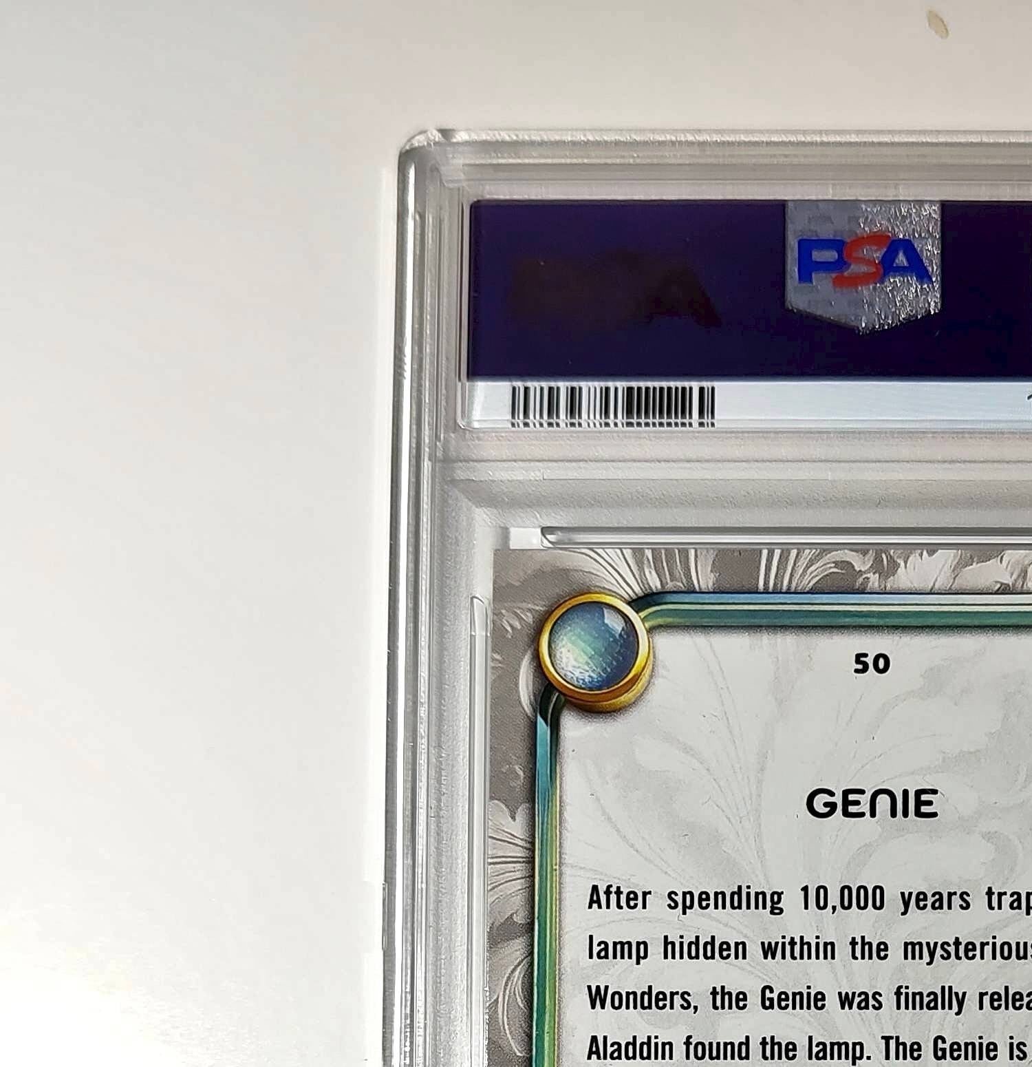 Genie 2025 Topps Disney Wonder #50 Winter Variant Card Aladdin PSA 9