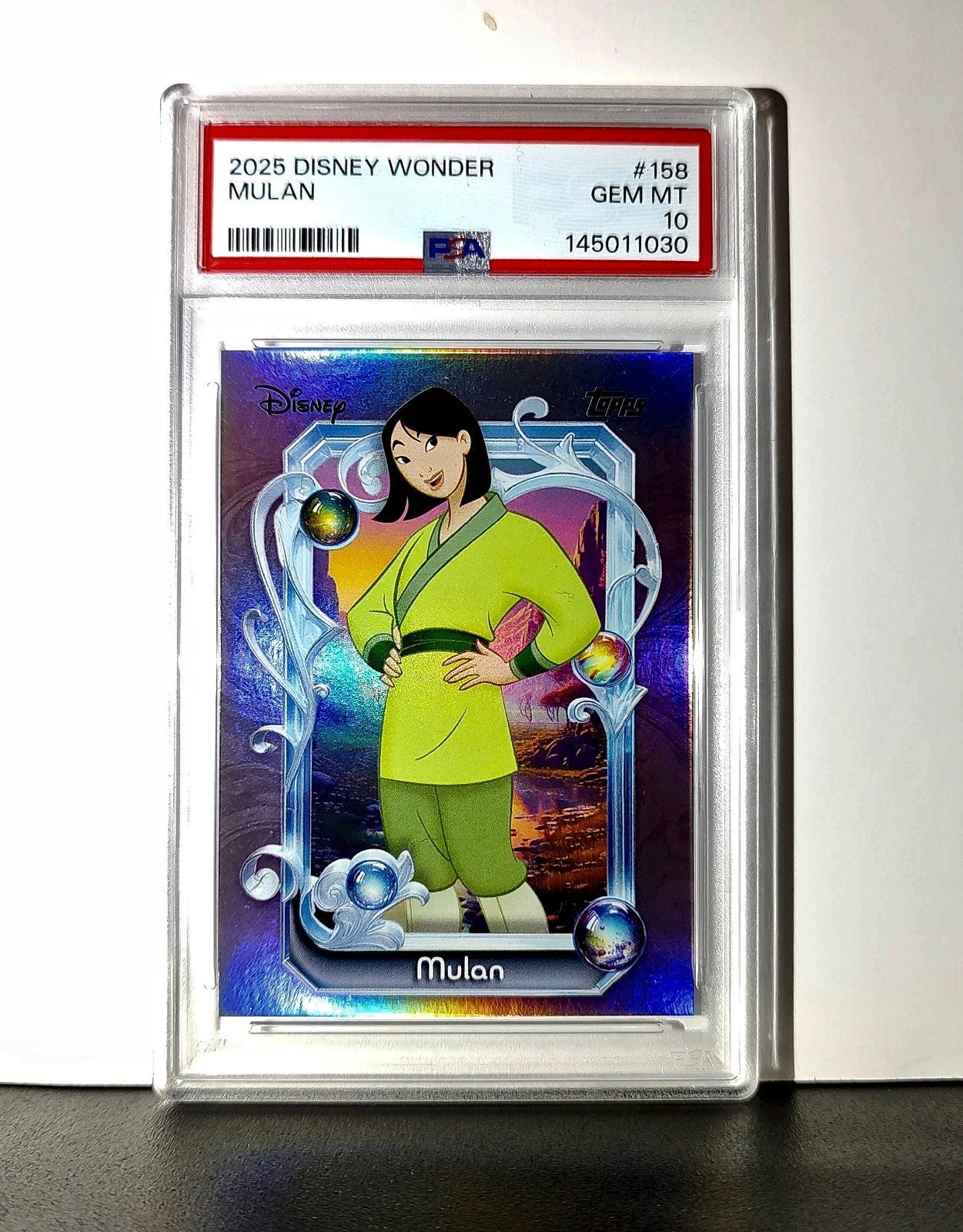 Mulan 2025 Topps Disney Cartoon Princess #158 Card Mulan PSA 10