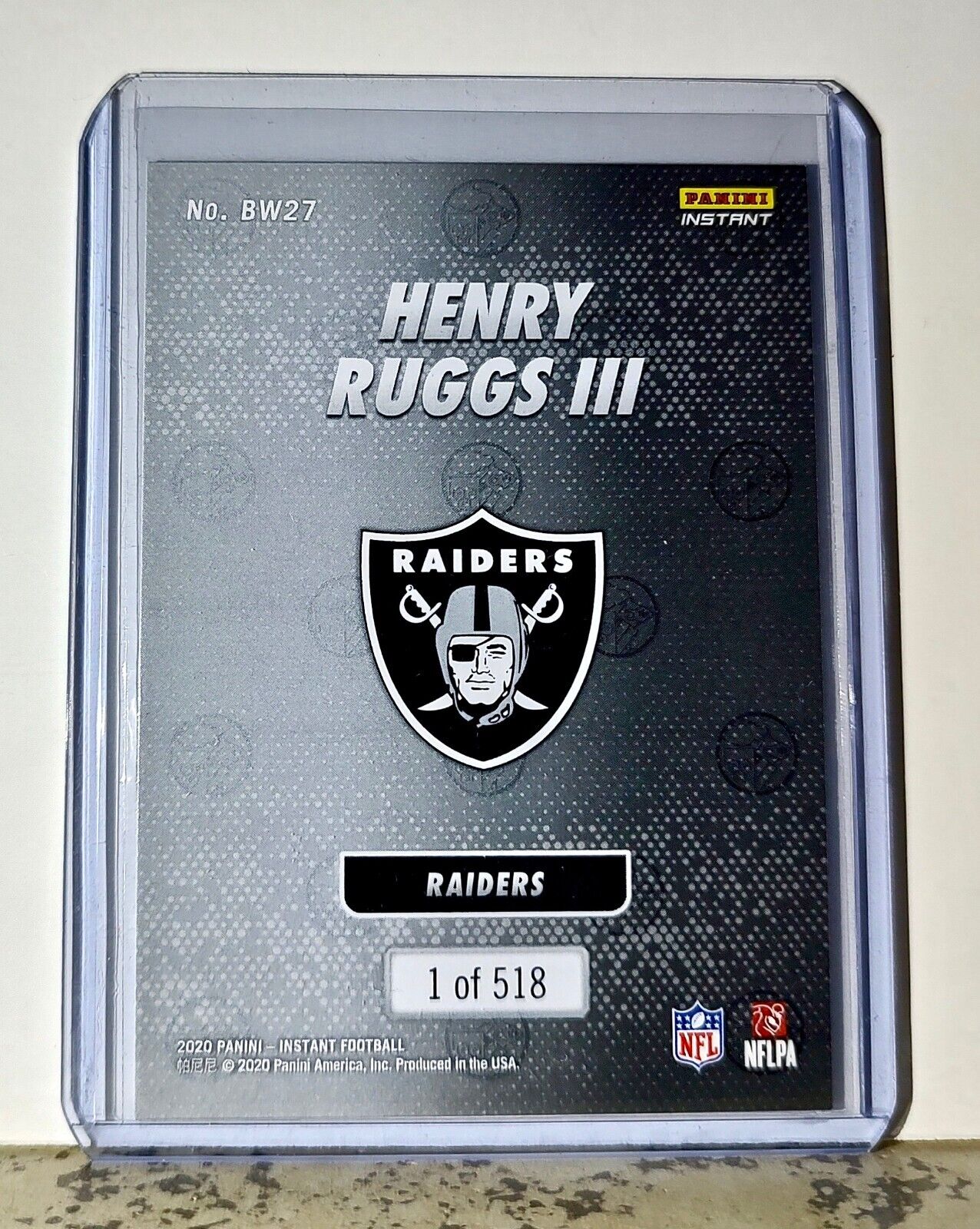 Henry Ruggs III 2020 Panini NFL #27 Black and White Rookies Raiders 1 of 518