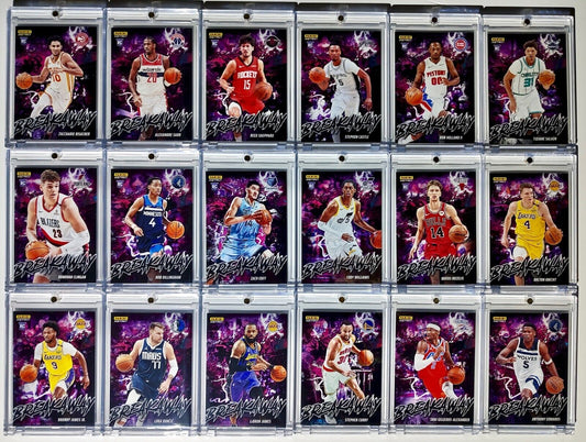 2024-25 Panini Instant NBA Breakaway Complete 18 Card Set in magnet cases 1/1355