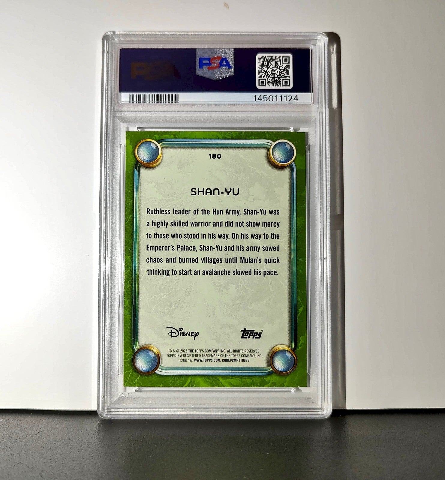 Shan-Yu 2025 Topps Disney Wonder #180 Card Mulan PSA 9