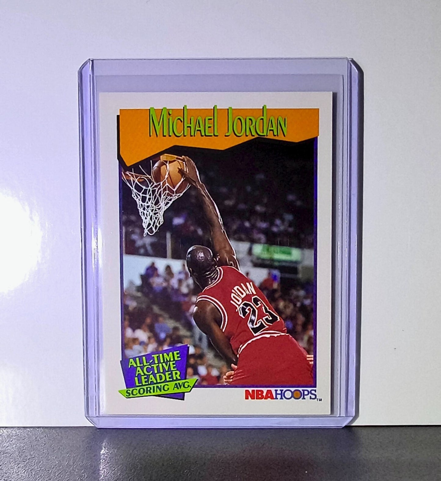 Michael Jordan 1991-92 NBA Hoops #536 All-Time Active Leader Card Chicago Bulls