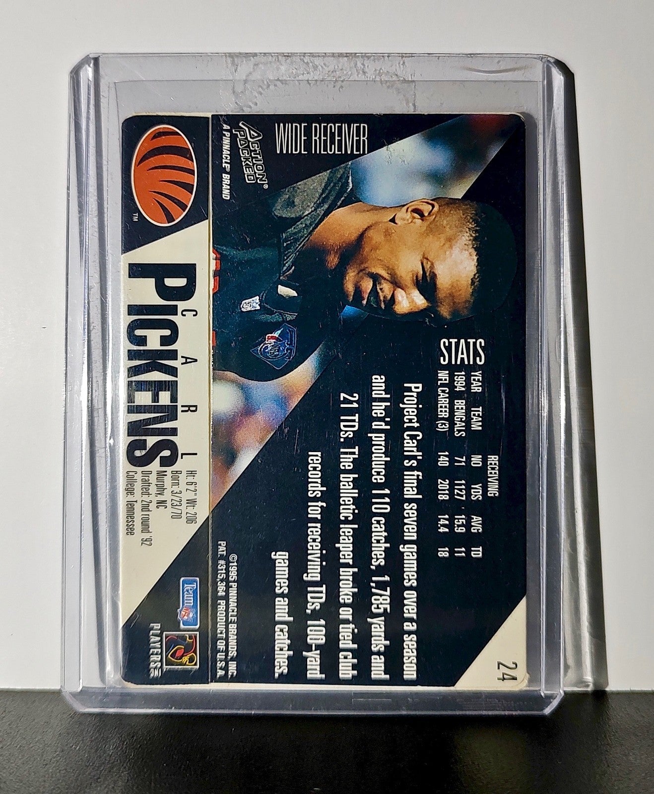 Carl Pickens 1995 Pinnacle NFL #24 Card Cincinnati Bengals