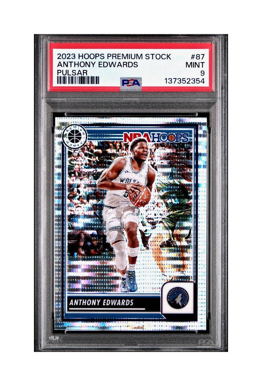 Anthony Edwards 2023 Panini Hoops Premium #87 Pulsar PSA 9 Mint
