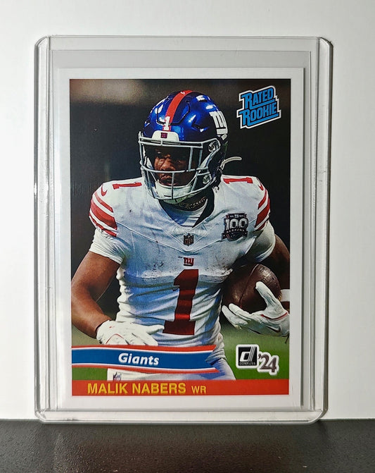 Malik Nabers Rookie 2024 Panini Rated Rookie Retro NFL #18 NY Giants 1 of 890