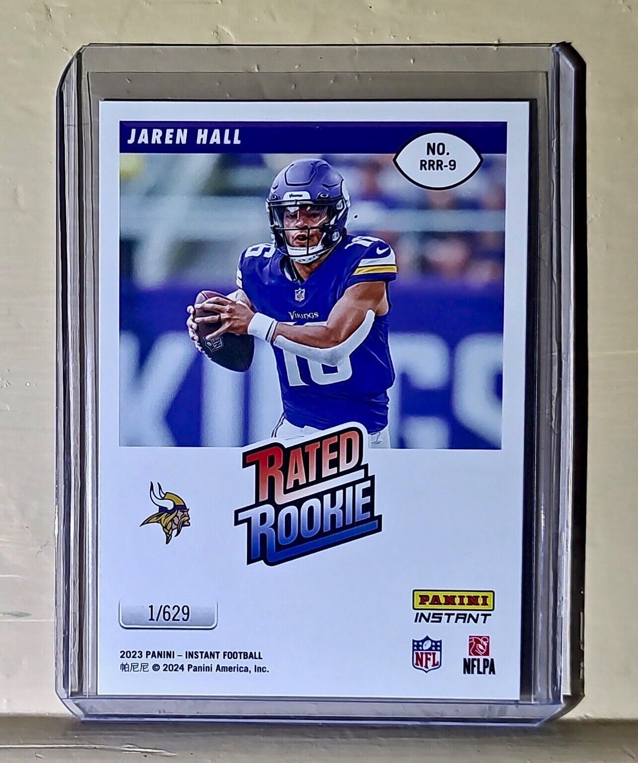 Jaren Hall 2023 Panini NFL Rated Rookie Retro #9 Football Card Vikings 1/629