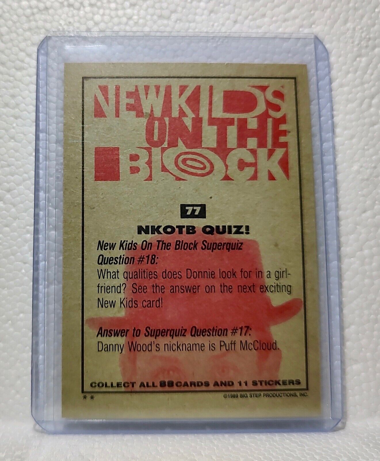 NKOTB Quiz! 1989 New Kids on the Block #77 Trading Card