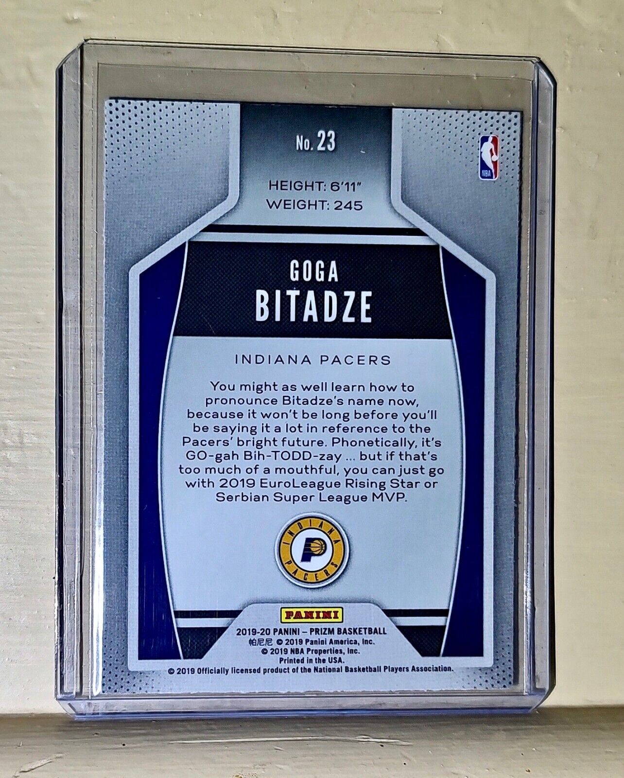 Goga Bitadze 2019-20 Panini Prizm Instant Impact NBA #23 Rookie Card