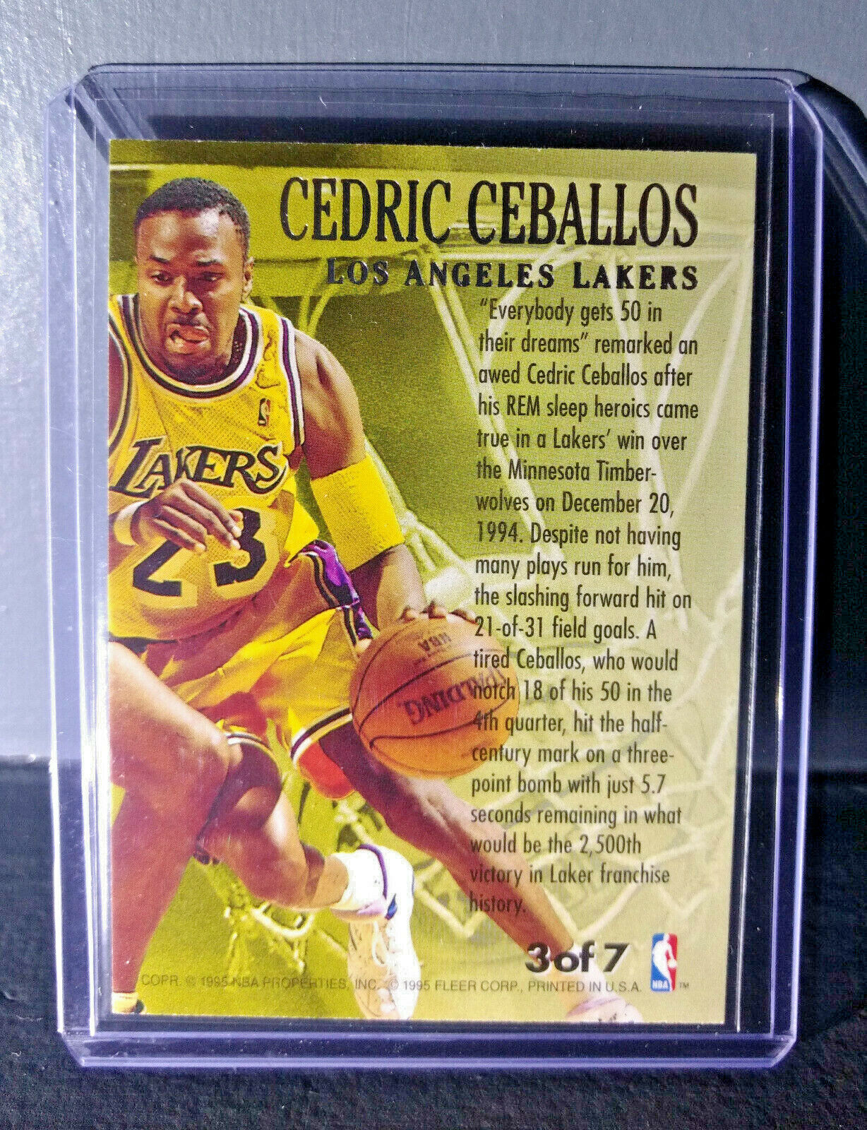 1995-96 Cedric Ceballos Fleer Ultra Fabulous Fifties #3 Basketball Card