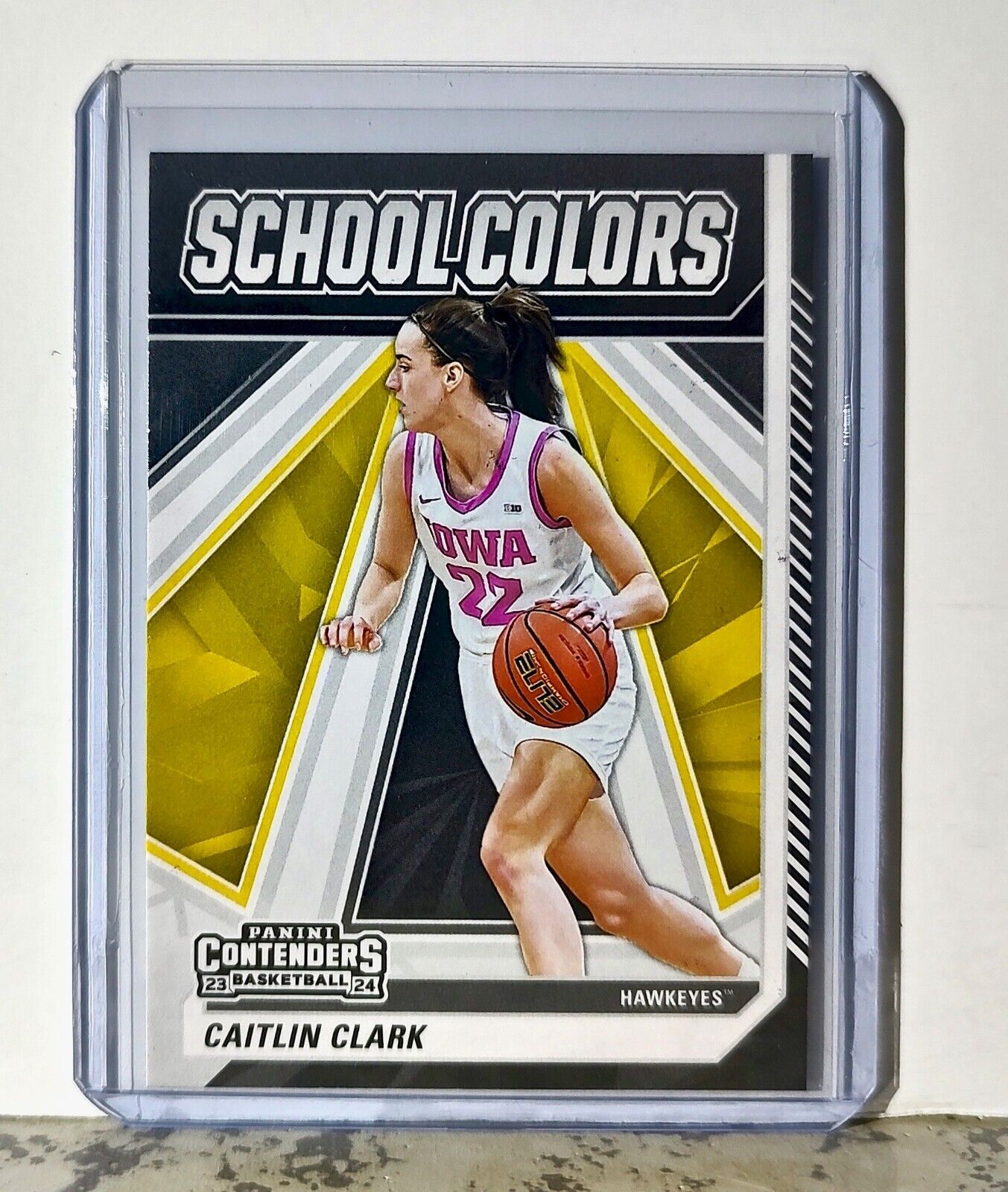 2024 Caitlin Clark Panini Contenders #SC4 School Colors Basketball Card Hawkeyes