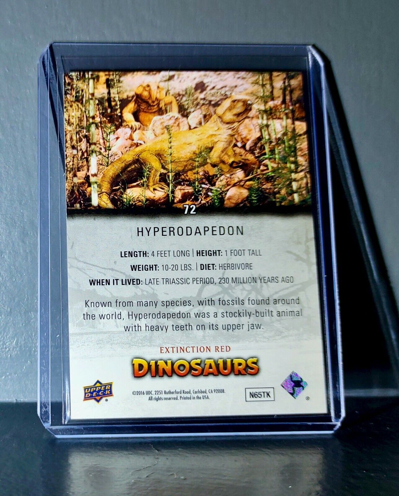 2015 Upper Deck Dinosaurs Hyperodapedon Extinction Red Parallel #72 Card