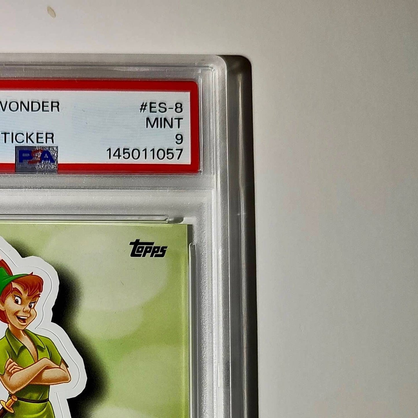 Peter Pan 2025 Topps Disney #ES-8 Enchanted Sticker Card Peter Pan PSA 9
