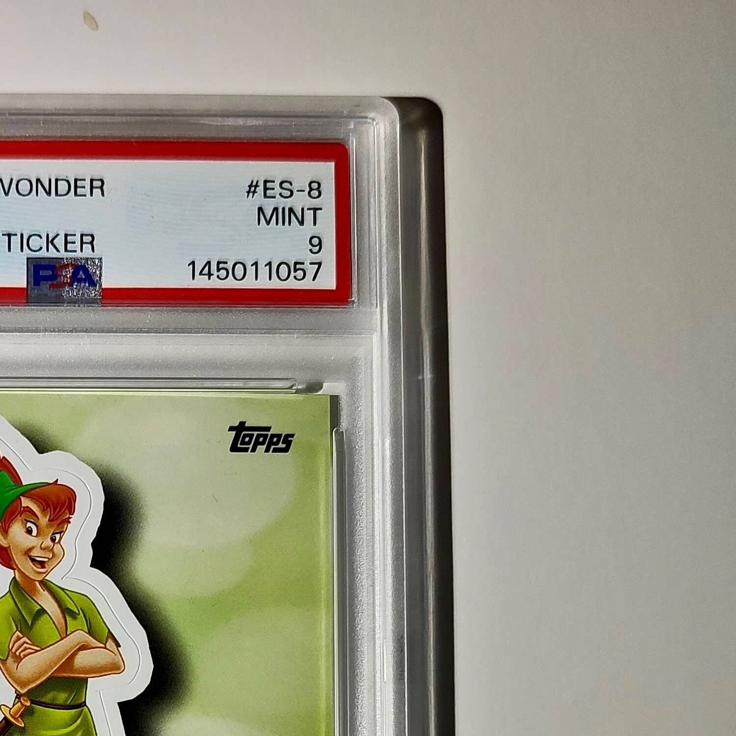 Peter Pan 2025 Topps Disney #ES-8 Enchanted Sticker Card Peter Pan PSA 9
