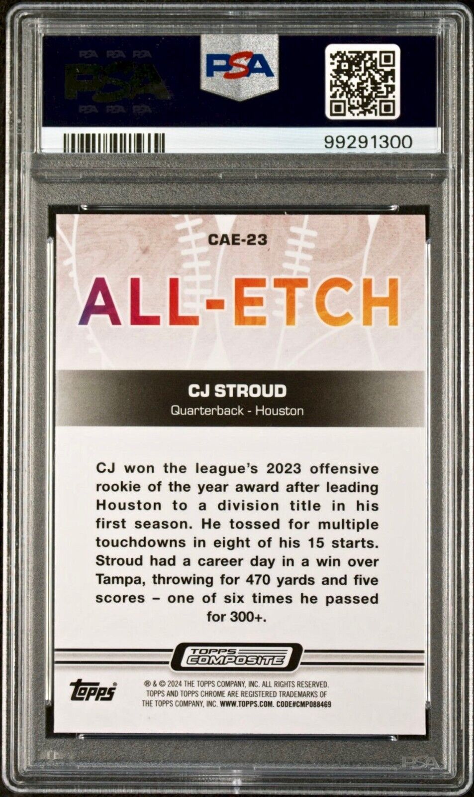 CJ Stroud 2023 Topps Chrome NFL ALL-ETCH #CAE-23 Football Card PSA 10 Gem Mint