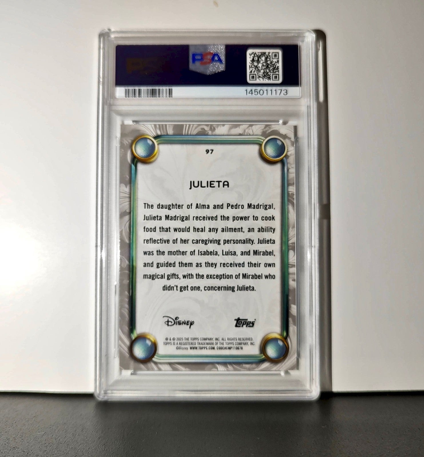 Julieta 2025 Topps Disney Wonder #97 Winter Variant Card Encanto PSA 9