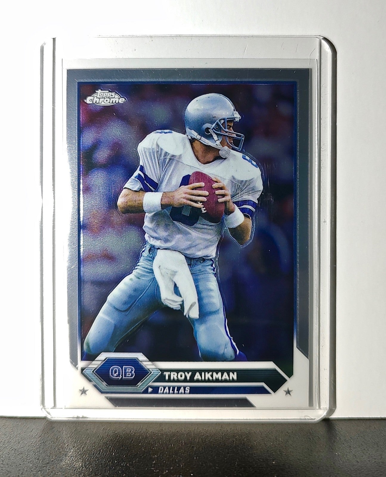 Troy Aikman 2023 Topps Chrome NFL #29 Card Dallas Cowboys