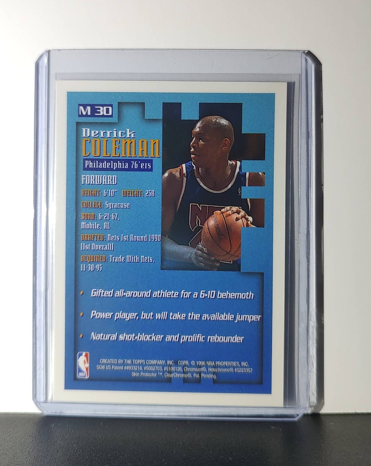 Derrick Coleman 1995-96 Topps Finest NBA #M30 Mysterly 76ers