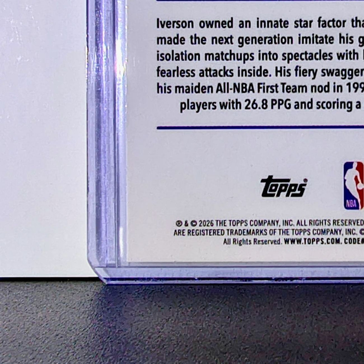 Allen Iverson 2025-26 NBA Topps Chrome Update Refractor #145 Card 76ers