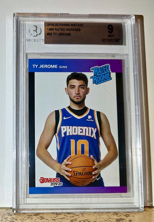 Ty Jerome 2019-20 Panini NBA #20 1989 Rated Rookies Card 1/3431 BGS 9 Mint Suns