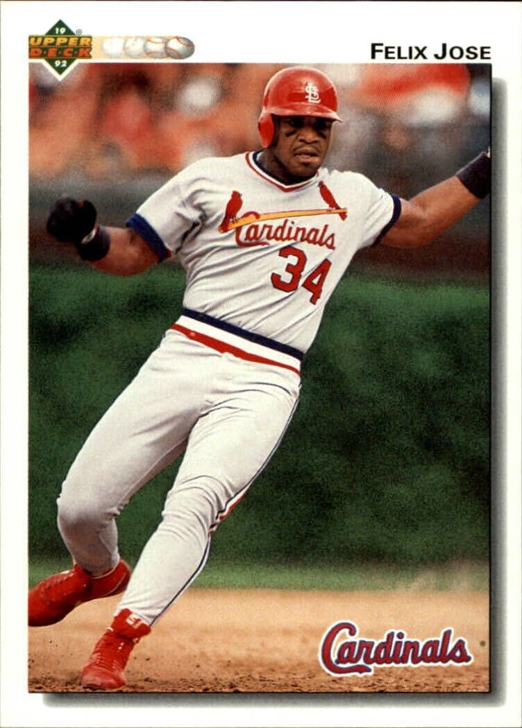 Felix Jose 1992 Upper Deck MLB #264 Baseball Card St. Louis Cardinals