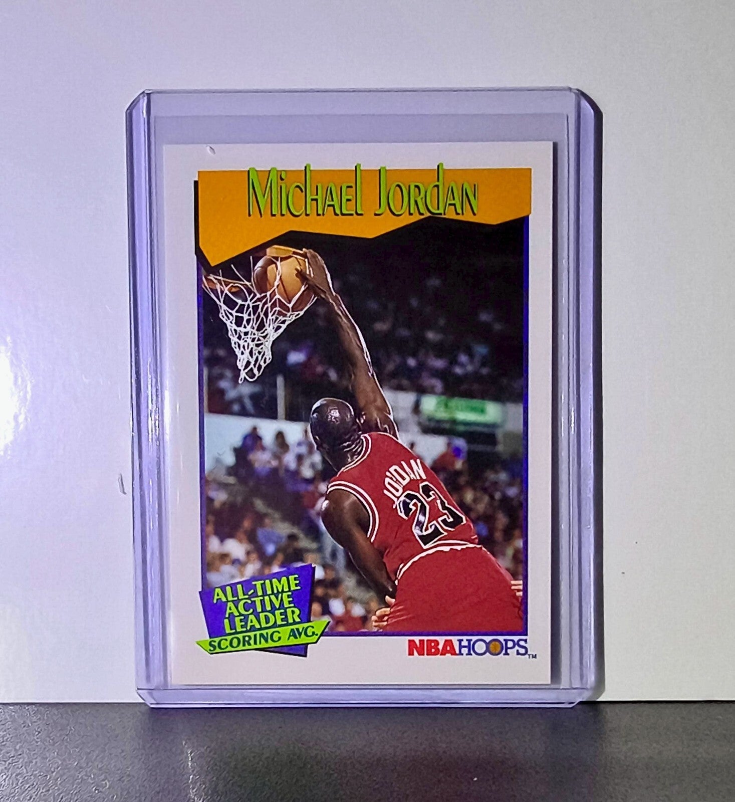 Michael Jordan 1991-92 NBA Hoops #536 All-Time Active Leader Card Chicago Bulls