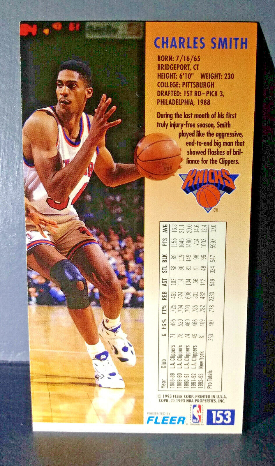 1993-94 Charles Smith #153 Fleer NBA Jam Session Basketball Card 