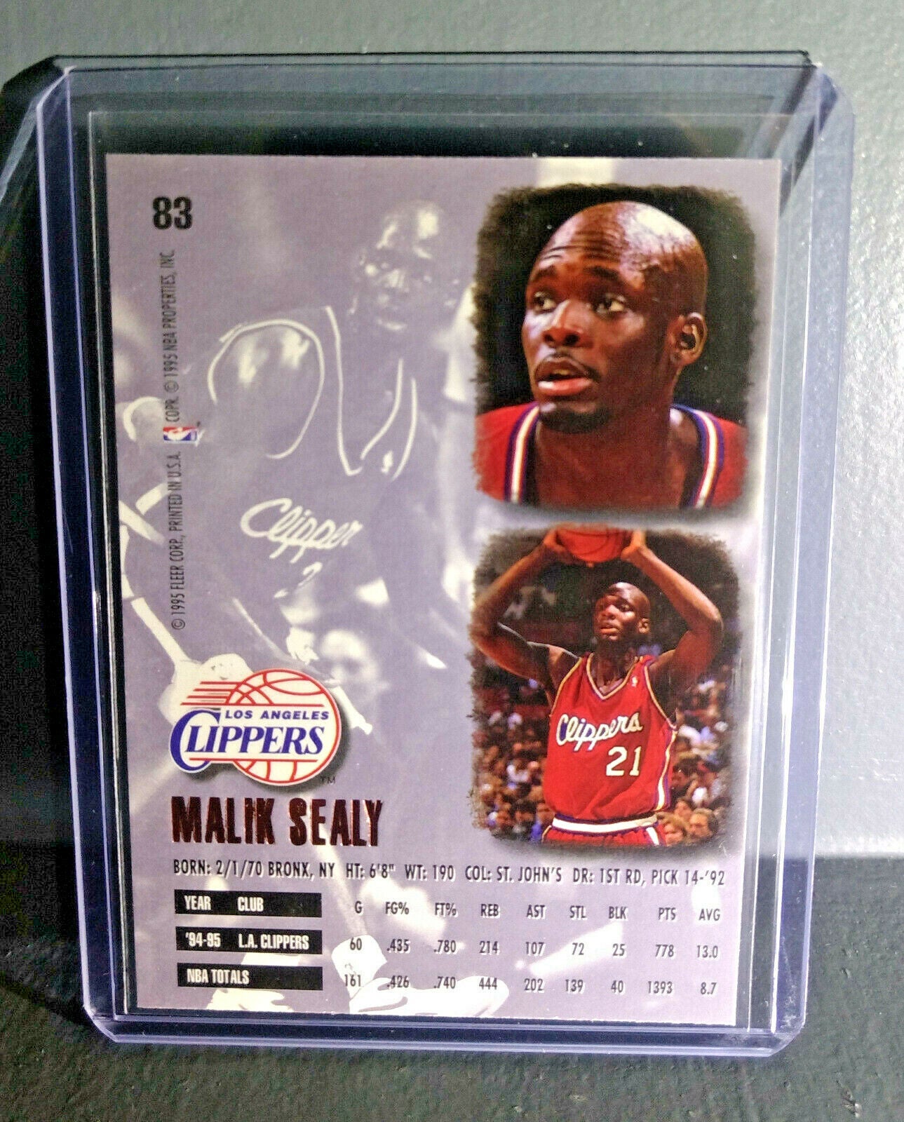 1995-96 Malik Sealy Fleer Ultra #83 Basketball Card