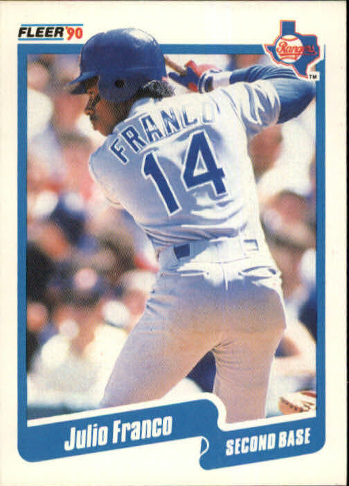 1990 Julio Franco Fleer Baseball Card #296