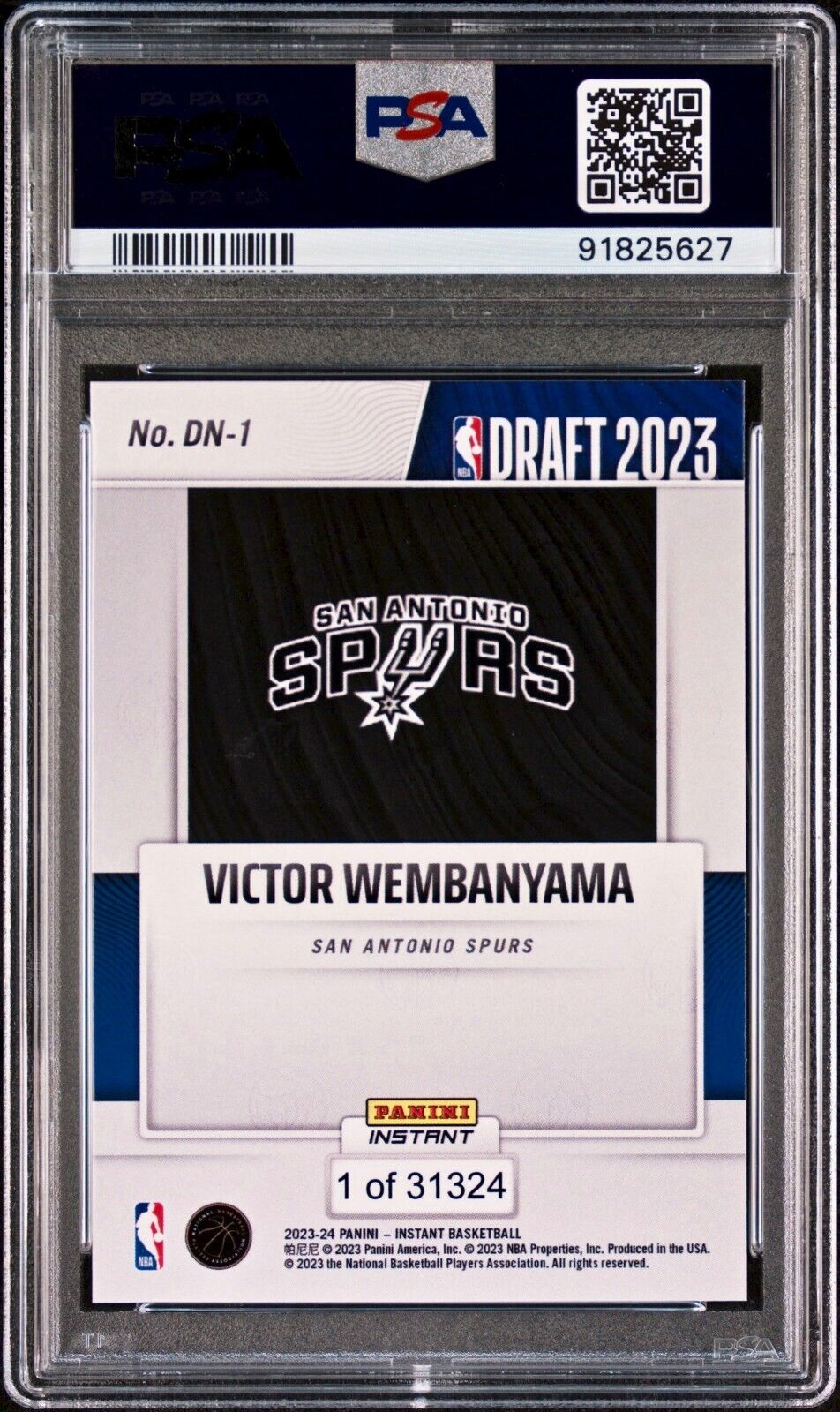 Victor Wembanyama 2023-24 Panini NBA Draft Night Rookie Card PSA 9 Mint