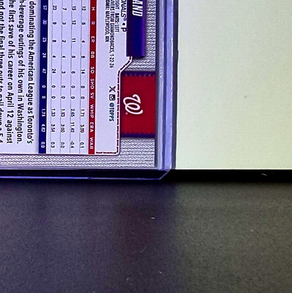 Gus Varland 2026 Topps Update MLB #US48 Card Washington Nationals