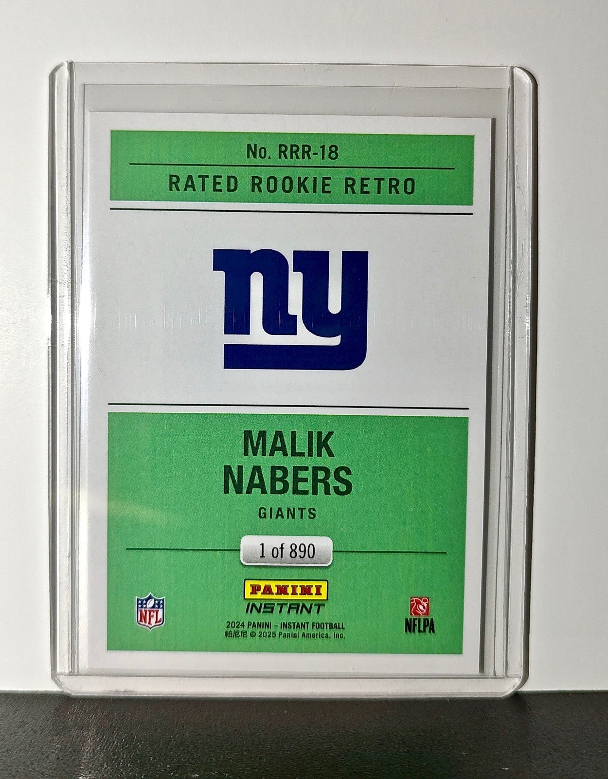Malik Nabers Rookie 2024 Panini Rated Rookie Retro NFL #18 NY Giants 1 of 890