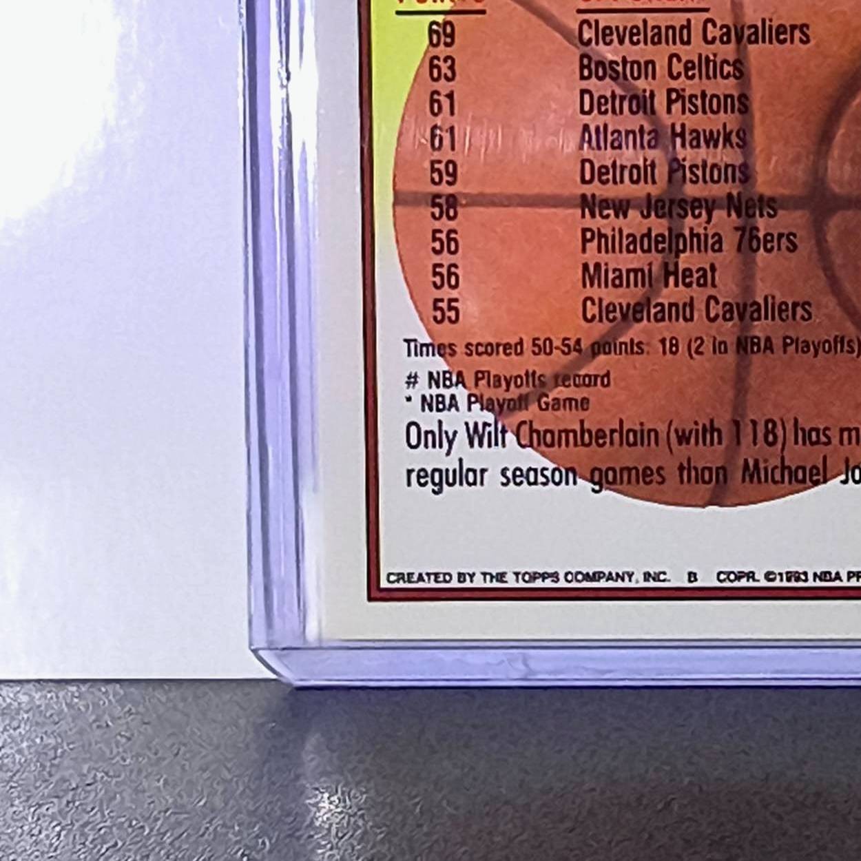 1992-93 Michael Jordan Topps 50 Point Club #205 Basketball Card Chicago Bulls