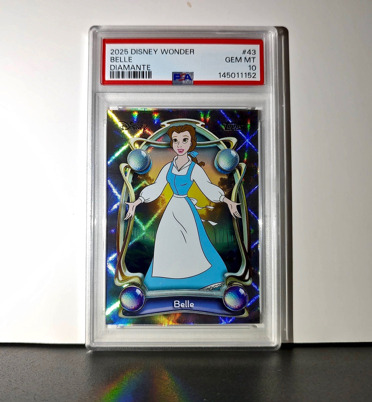 Belle 2025 Topps Disney #43 Winter Variant Card Beauty and the Beast PSA 10