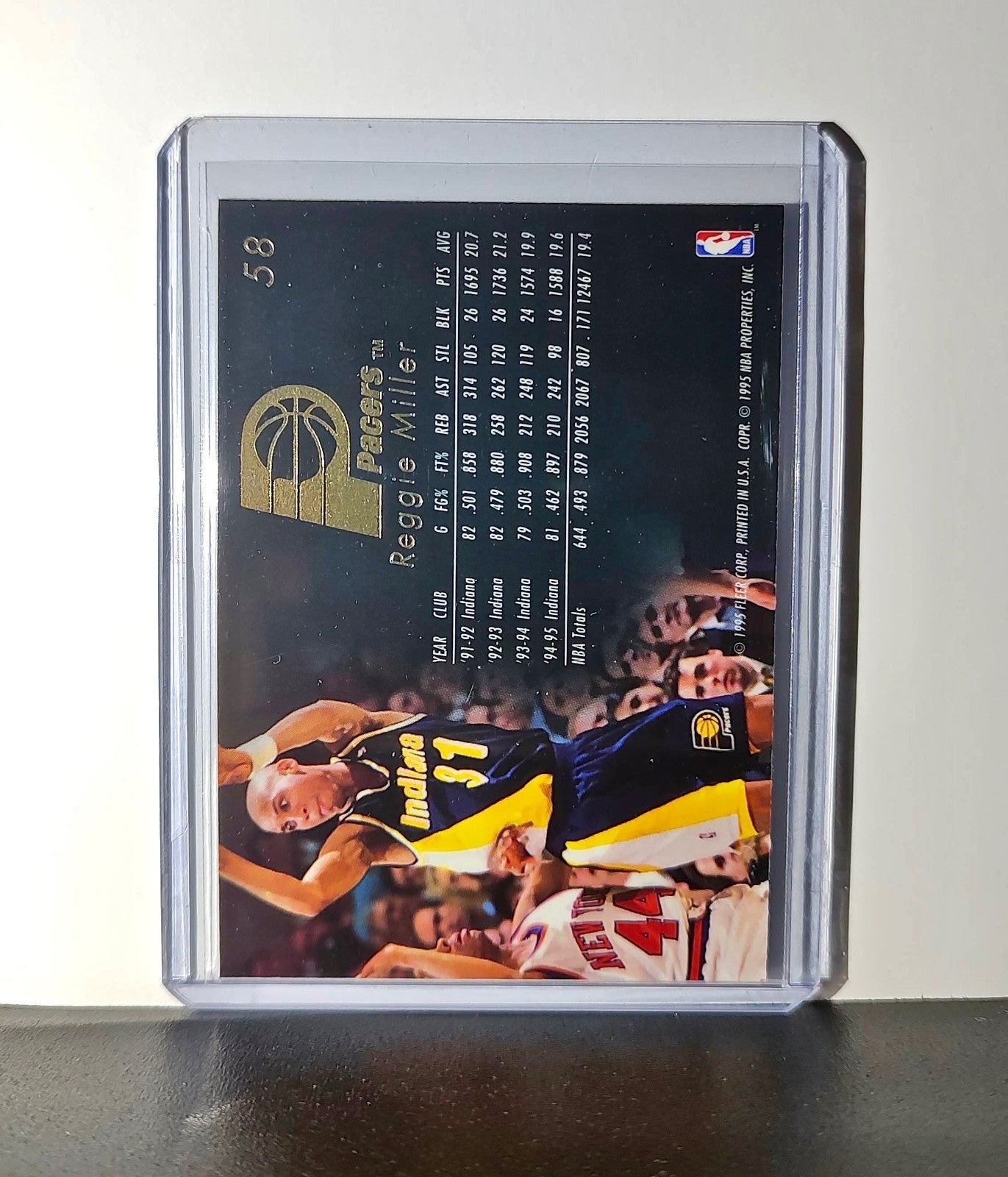 Reggie Miller 1995-96 Flair NBA #58 Card Indiana Pacers