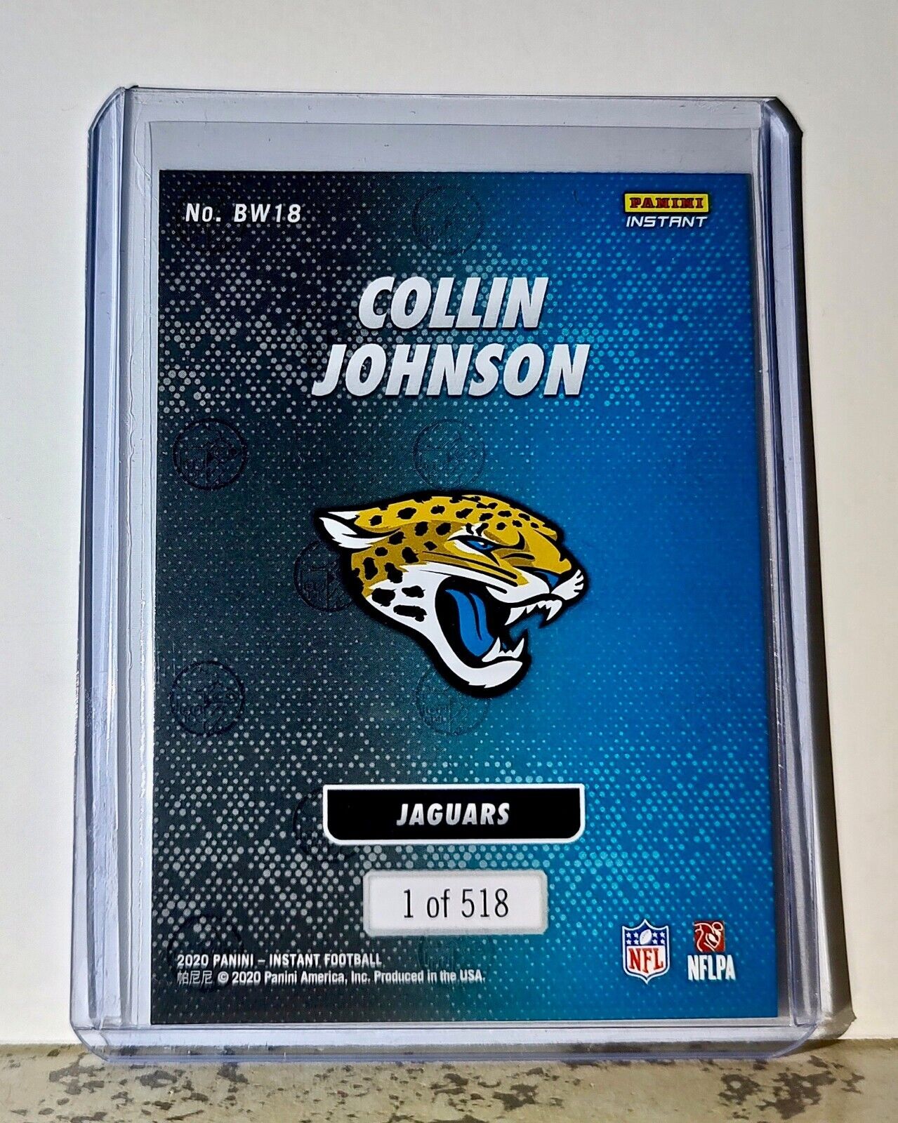 Collin Johnson 2020 Panini NFL #18 Black and White Rookies Card Jaguars 1 of 518