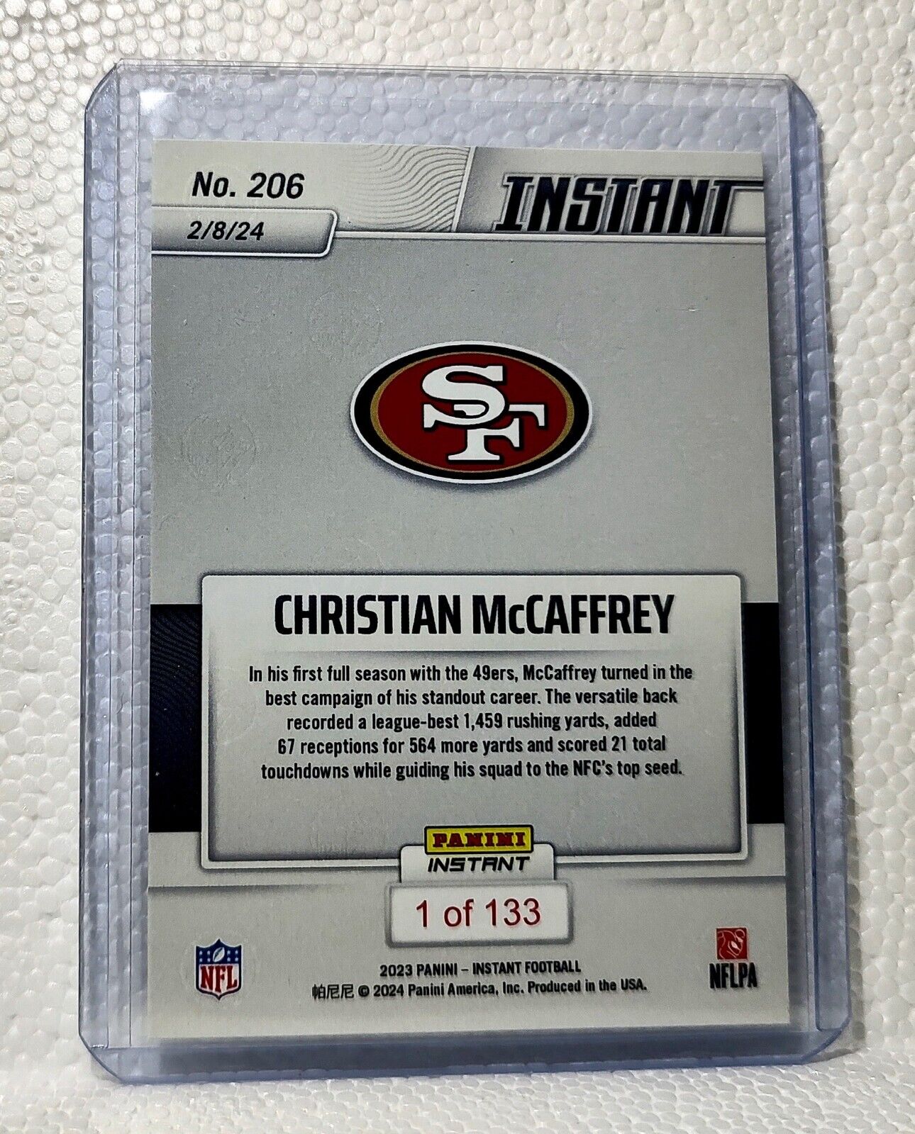 Christian McCaffrey 2023 Panini Offensive Player of the Year #206 Card 1 of 133