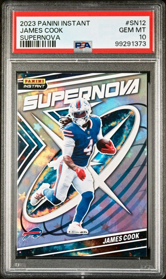 James Cook 2023 Panini Supernova NFL #SN-12 Football Card PSA 10 Gem Mint