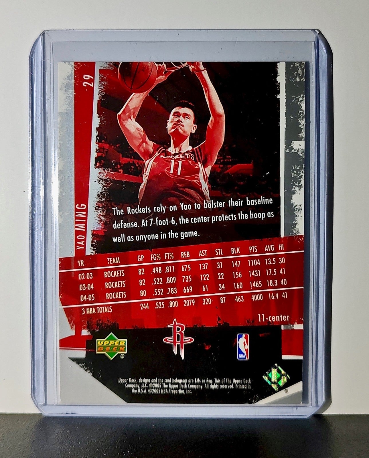 Yao Ming 2005 Upper Deck NBA #29 Slam Card Houston Rockets
