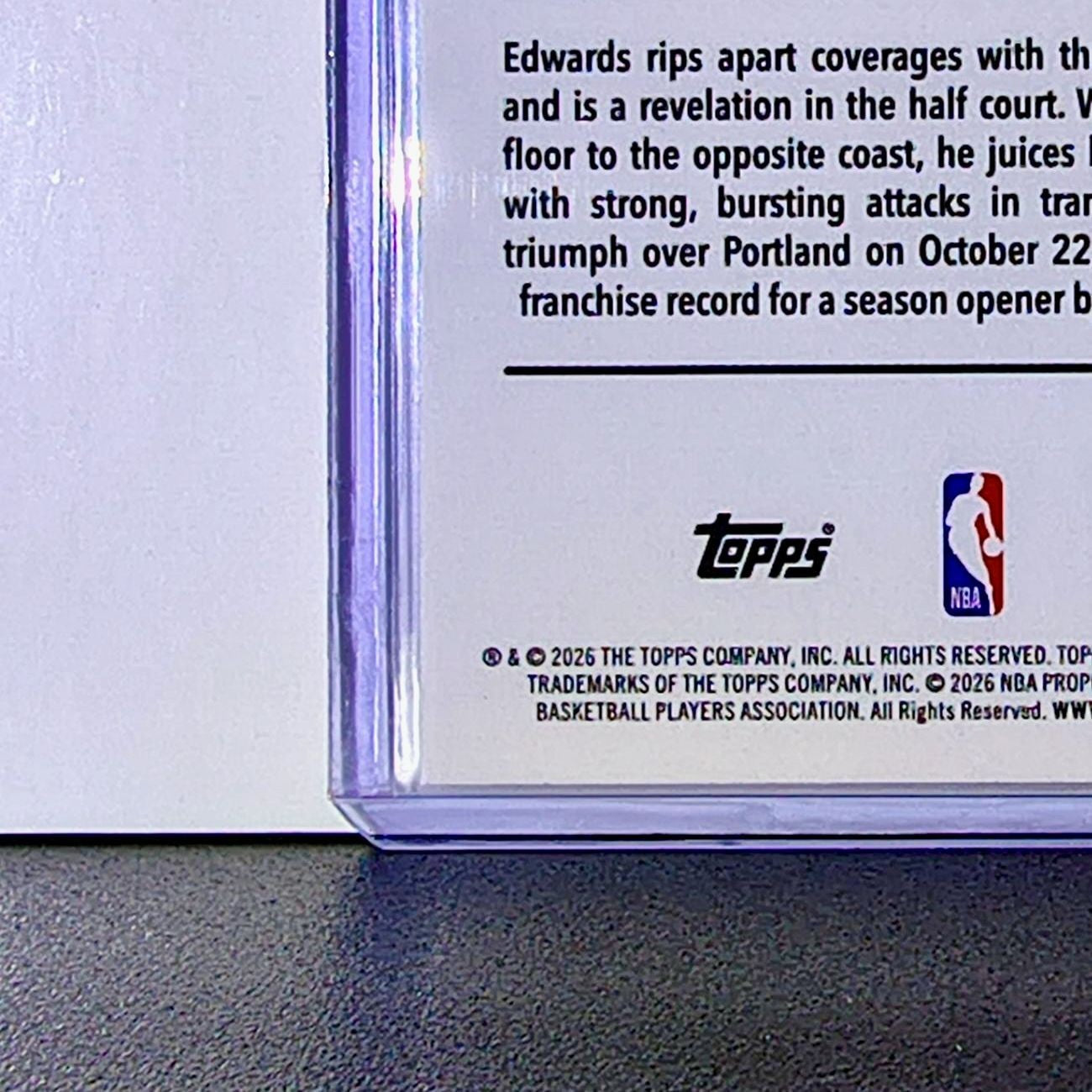 Anthony Edwards 2025-26 NBA Topps Chrome Update #17 Card Minnesota Timberwolves