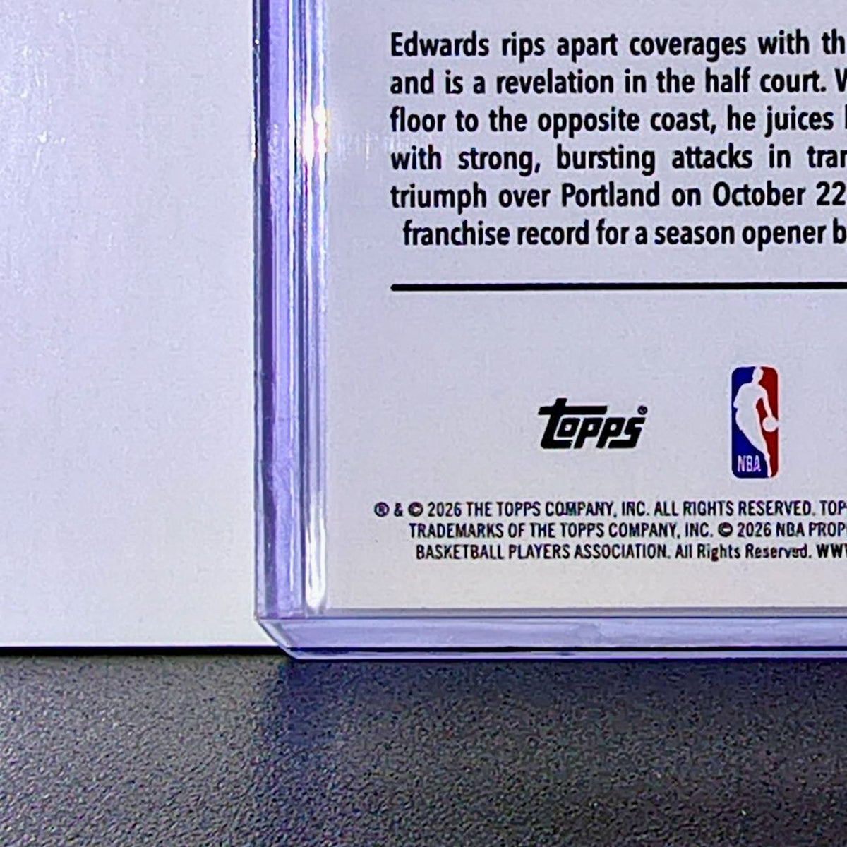Anthony Edwards 2025-26 NBA Topps Chrome Update #17 Card Minnesota Timberwolves