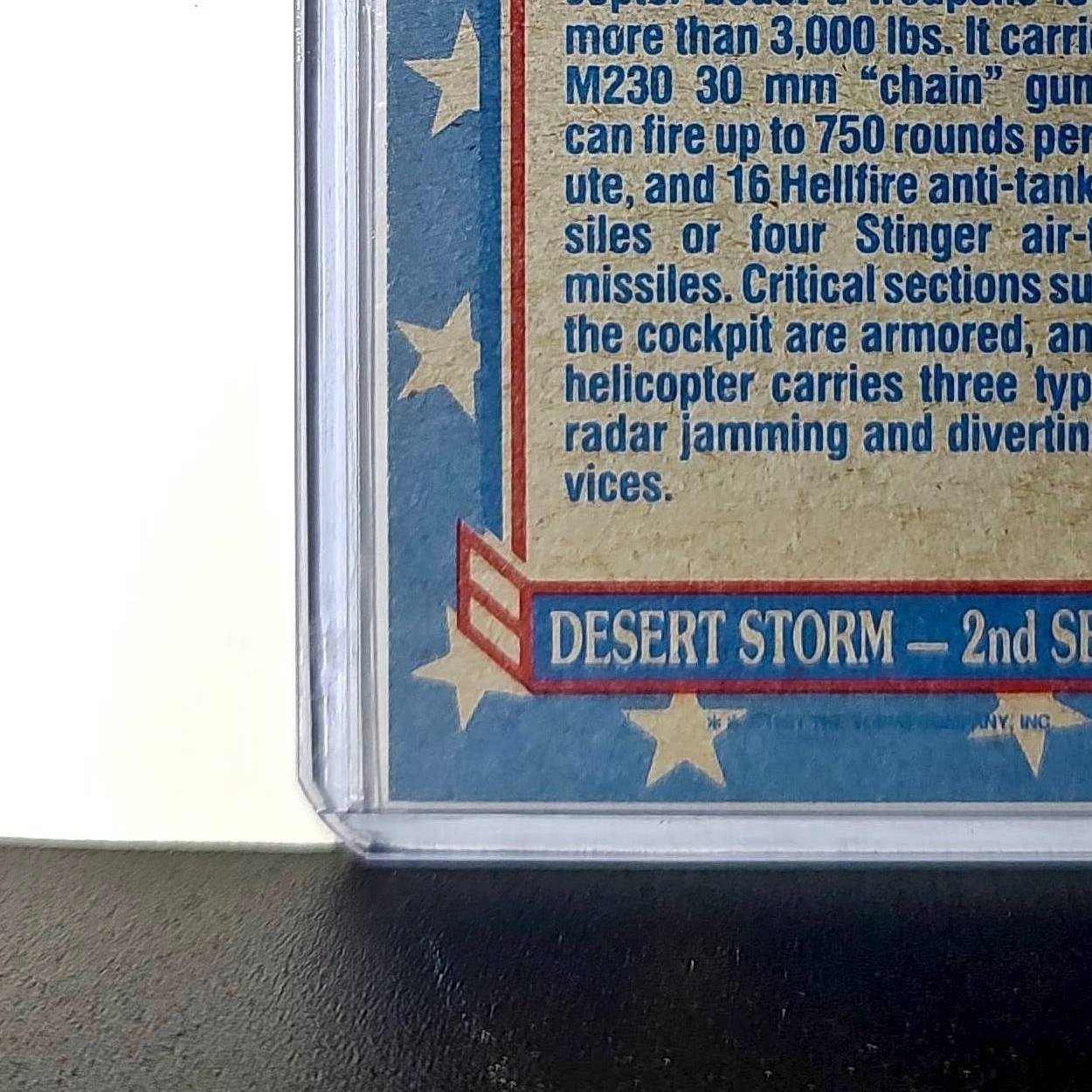 AH-64 Apache Helicopter 1991 Topps Desert Storm #164 Card