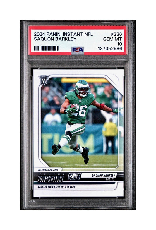Saquon Barkley 2024 Panini Milestone NFL #236 Eagles 1 of 809 PSA 10 Gem Mint