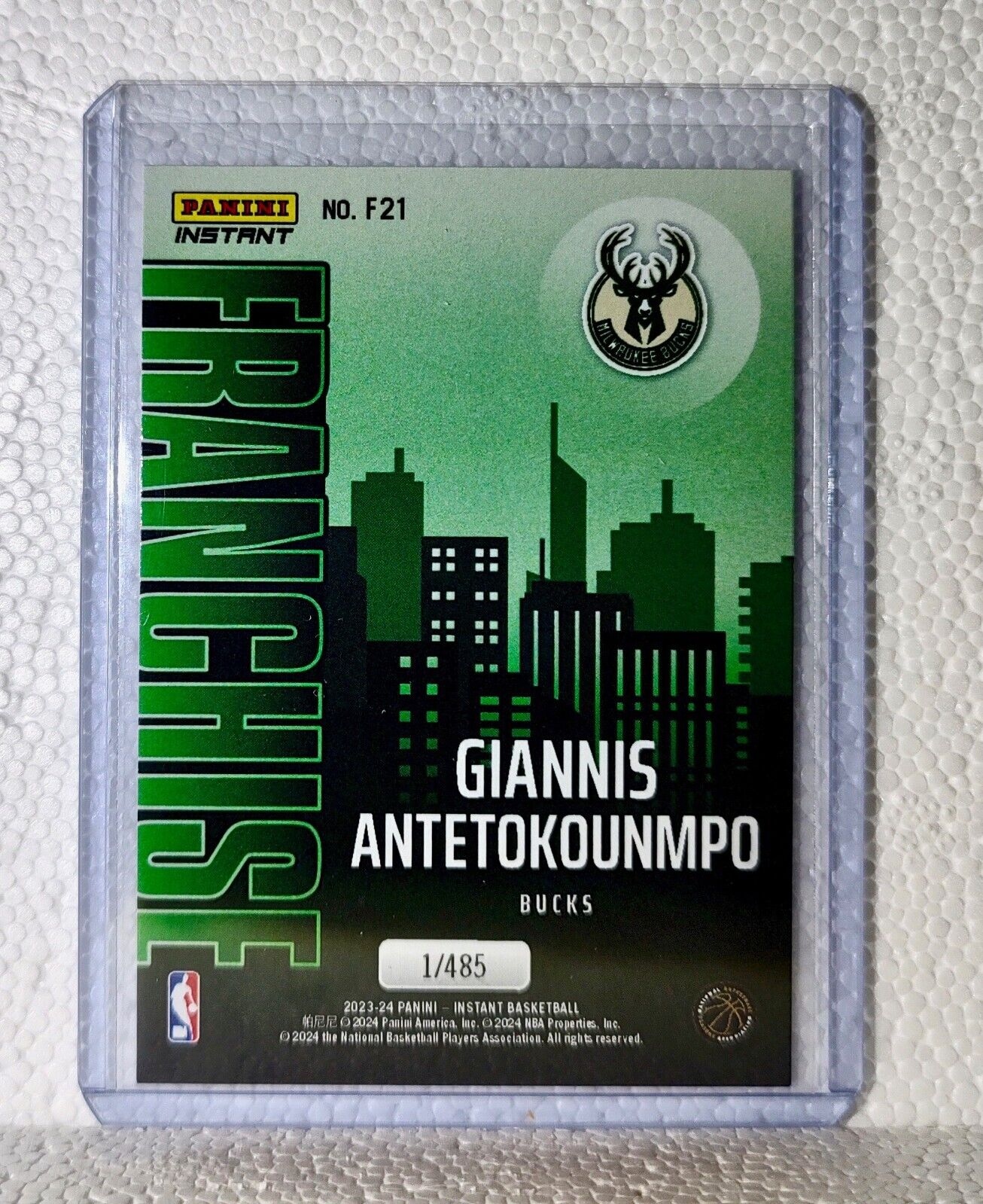 Giannis Antetokounmpo 2023-24 NBA #21 Franchise Basketball Card Bucks 1/485