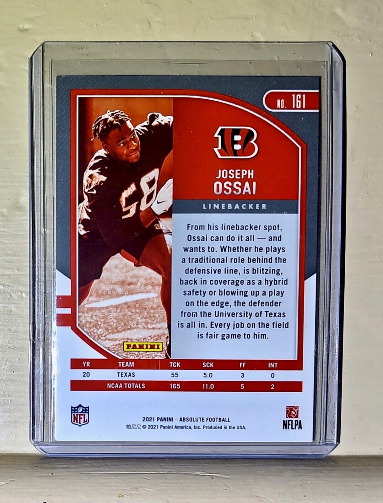 Joseph Ossai 2021 Panini NFL Absolute Football #161 Rookie Card Bengals