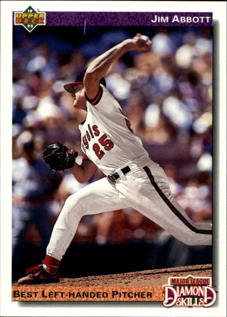 Jim Abbott 1992 Upper Deck MLB #642 DS Baseball Card California Angels