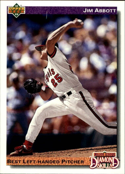 Jim Abbott 1992 Upper Deck MLB #642 DS Baseball Card California Angels